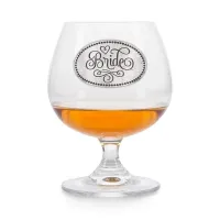 Zdjęcie Spersonalizowany prezent dla panny młodej – kieliszek do brandy z cynowym emblematem