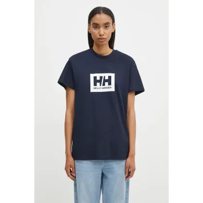 Zdjęcie Helly Hansen t-shirt bawełniany TOKYO kolor granatowy z nadrukiem 53285