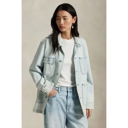 Zdjęcie Polo Ralph Lauren kurtka jeansowa bawełniana kolor niebieski przejściowa 211959042