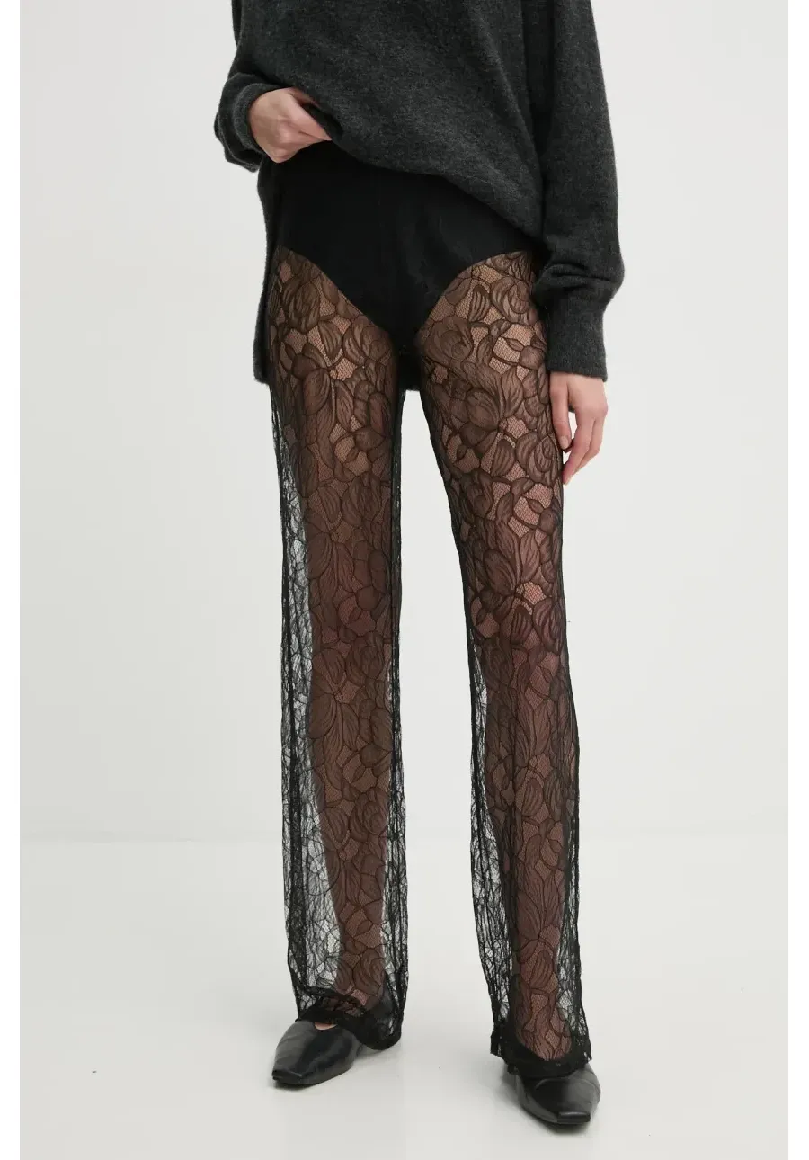 obrazek 1 Samsoe Samsoe spodnie SASAYLA damskie kolor czarny proste high waist F24400028