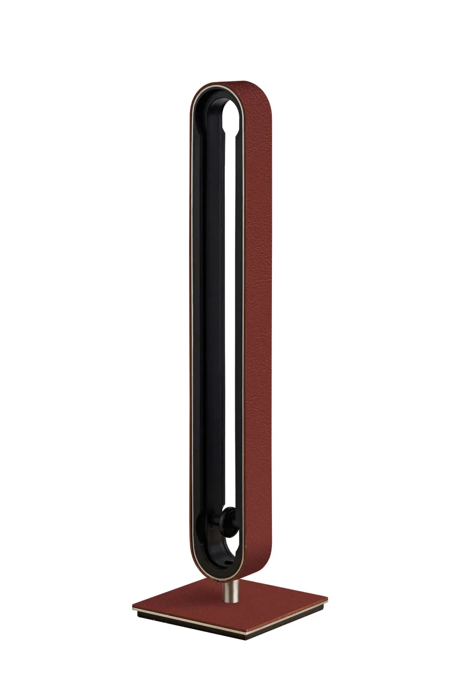 picture 1 Vertical burgundy coffee capsule holder made of natural leather