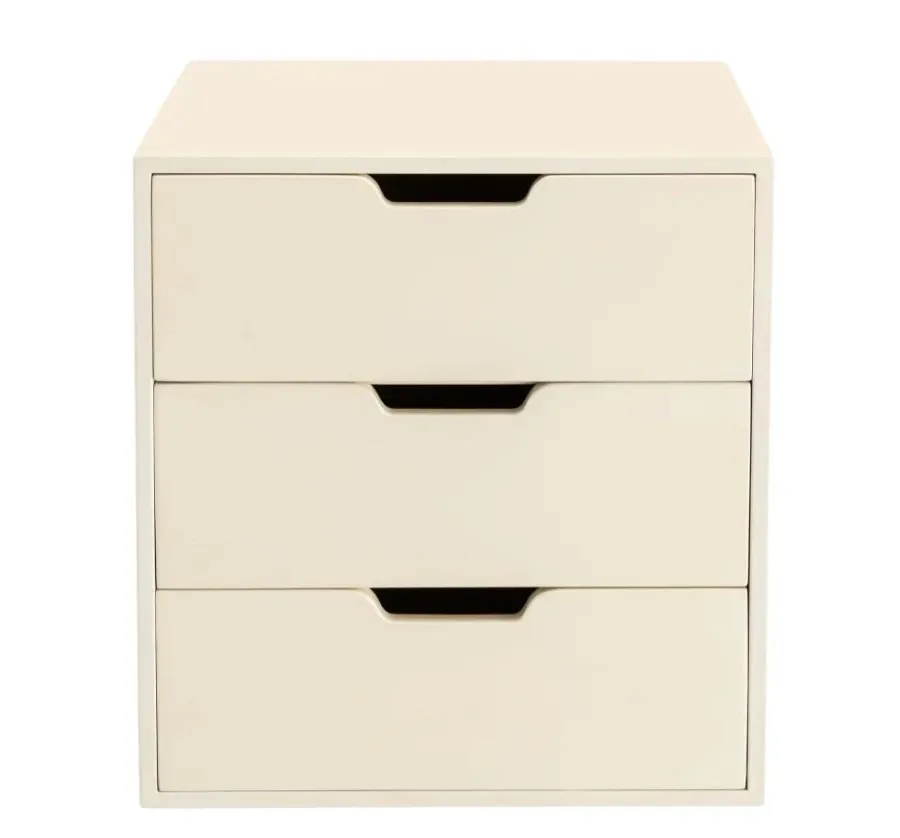 obrazek 2 Biały kontenerek drewniany z 3 szufladami do stylowych gabinetów - Authentic Models