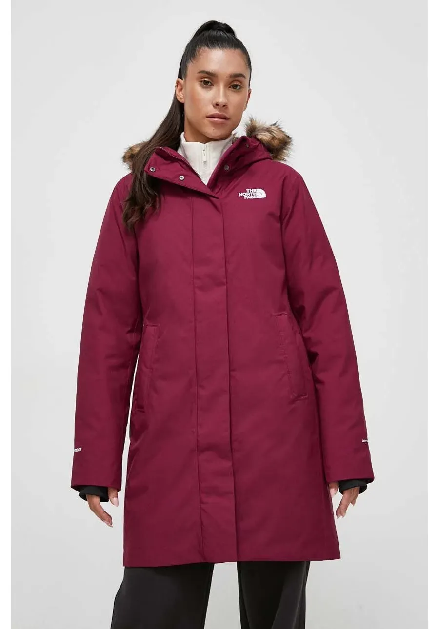 obrazek 1 The North Face kurtka puchowa damska kolor bordowy zimowa