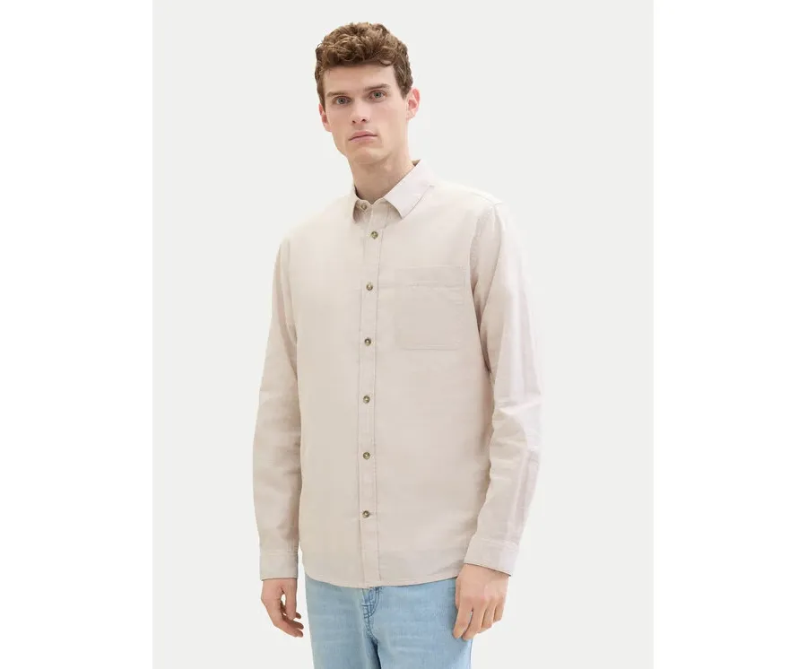 obrazek 1 Tom Tailor Koszula 1040141 Beżowy Regular Fit