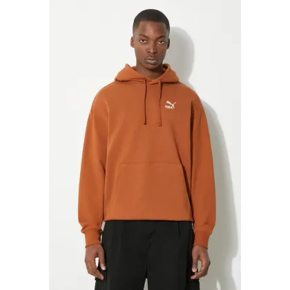 Zdjęcie Puma bluza bawełniana BETTER CLASSICS męska kolor brązowy z kapturem gładka 624241