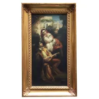 Zdjęcie Obraz olejny Pietro Colonny przedstawiający romantyczną scenę 60x30 cm