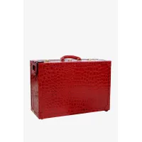 Picture Red elegant suitcase made of leather - Terrida