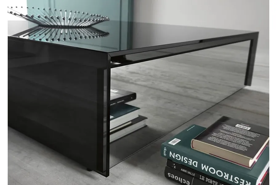 obrazek 3 Szklany stolik z czarnymi szufladami - Tonelli Design