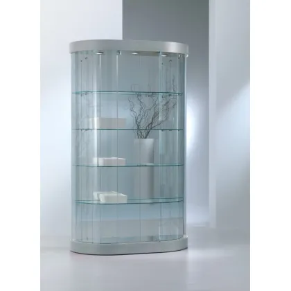 Zdjęcie Elegancka półowalna witryna sklepowa ze szkła hartowanego