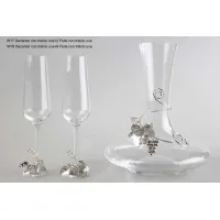 Picture A fascinating set of two champagne glasses with a carafe