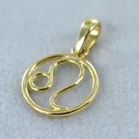 Picture Stylized pendant with the zodiac sign Leo, made of yellow gold