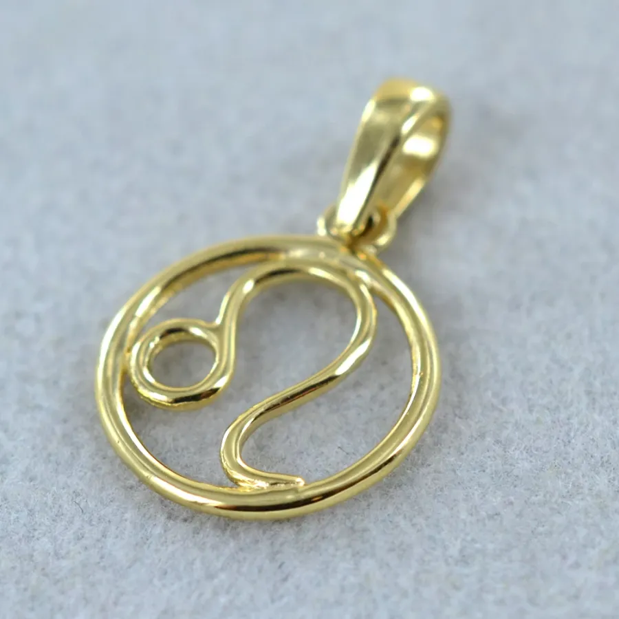 obrazek 1 Stylizowana zawieszka ze znakiem zodiaku Lew z żółtego złota