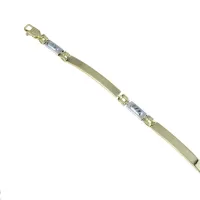 Picture Italian men's bracelet with polished and machined box plates
