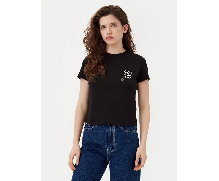 obrazek 1 Calvin Klein Jeans T-Shirt Script Institutional J20J224984 Czarny Slim Fit
