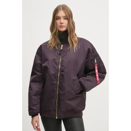 Zdjęcie Alpha Industries kurtka bomber MA-1 CORE WMN damski kolor fioletowy zimowa oversize