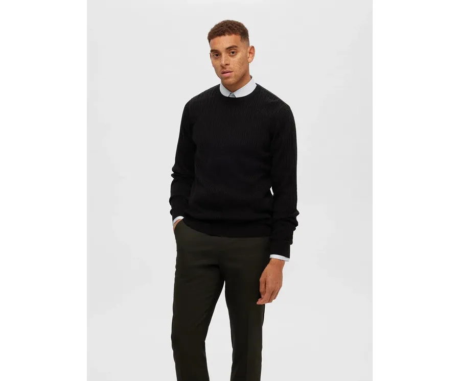 obrazek 1 Selected Homme Sweter 16090606 Czarny Regular Fit