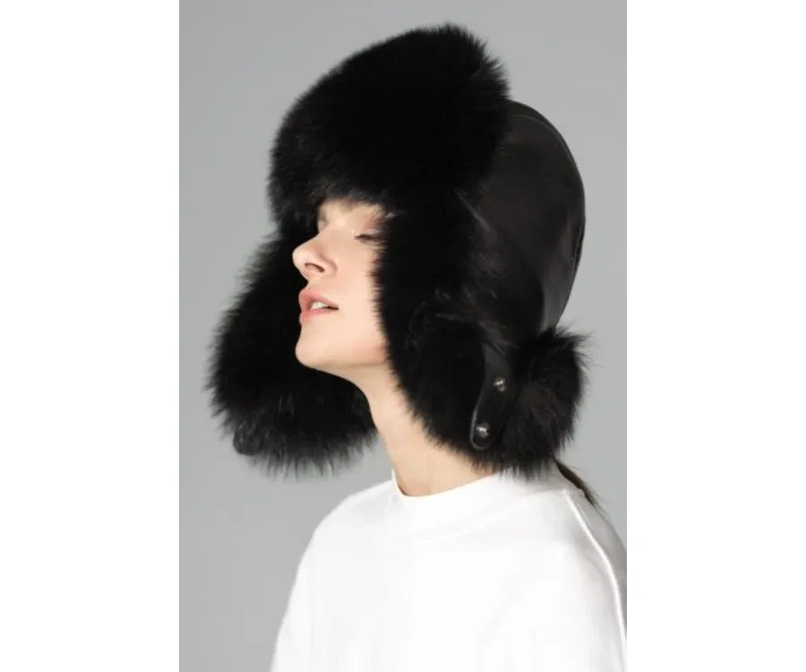 obrazek 3 Czapka z owczej skóry i futra lisa polarnego