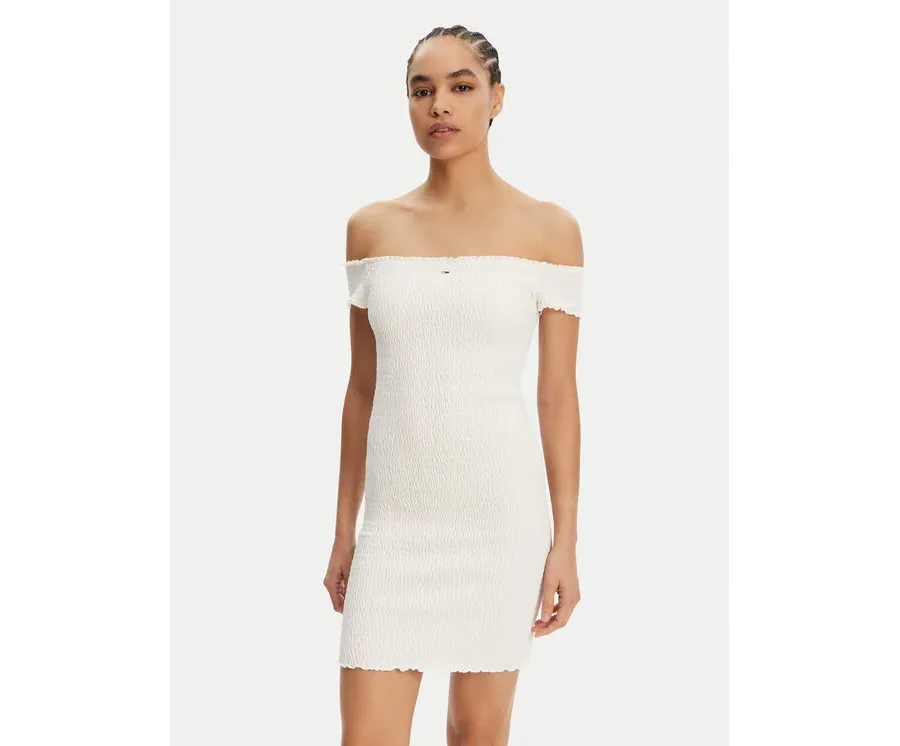 obrazek 1 Tommy Jeans Sukienka letnia DW0DW20298 Écru Slim Fit