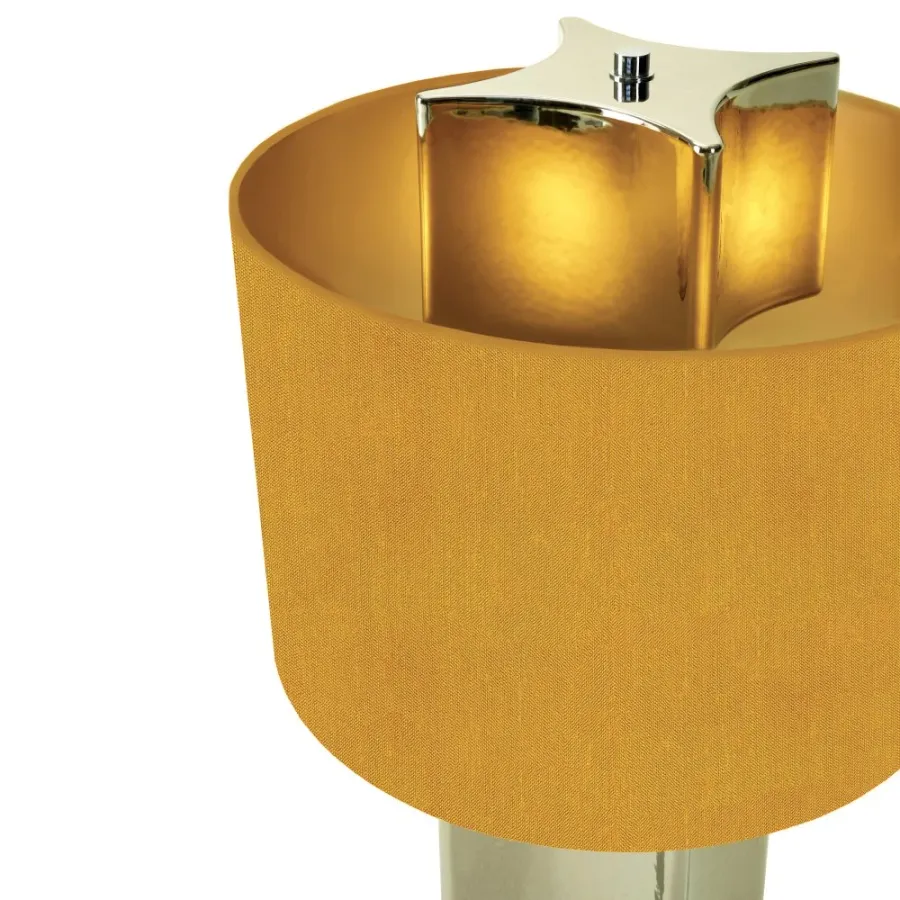 obrazek 4 Ceramiczna lampa stołowa z abażurem z tkaniny H.73xL.45xP.45 cm