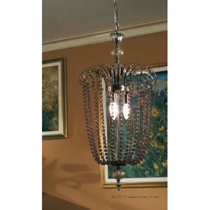 Zdjęcie Piękny stylowy żyrandol z kolorowego szkła ametystowego - Il Paralume Marina