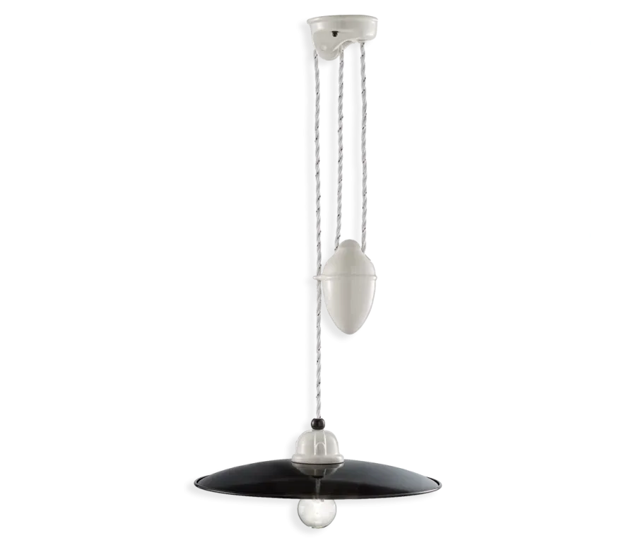 obrazek 1 Sufitowa czarna lampa w stylu retro z Włoch