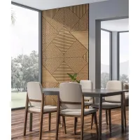 Zdjęcie 60x60x1,1 cm LD (Koperta 3) panel frezowany MDF fornir dębowy - ozdobna dekoracja ścienna 3D