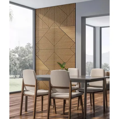 Zdjęcie 60x60x1,1 cm LD (Koperta 3) panel frezowany MDF fornir dębowy - ozdobna dekoracja ścienna 3D