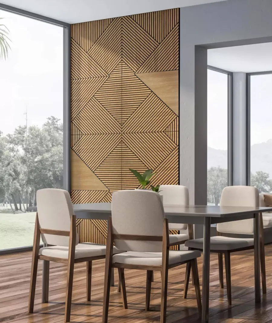 obrazek 1 60x60x1,1 cm LD (Koperta 3) panel frezowany MDF fornir dębowy - ozdobna dekoracja ścienna 3D