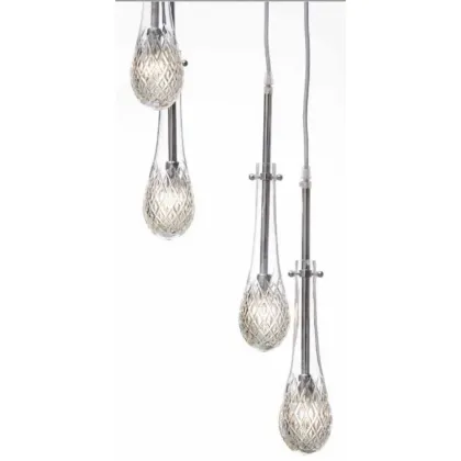 Zdjęcie Piękna stylowa lampa sufitowa z przezroczystą kroplą z kryształu - Il Paralume Marina