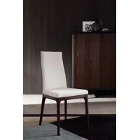 Picture Stylish wooden chair with leather upholstery