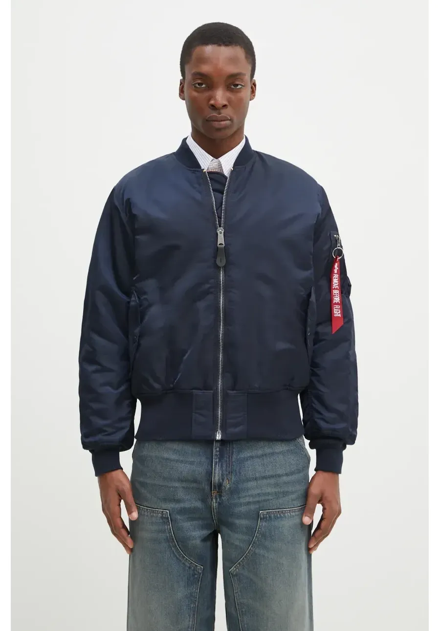 obrazek 1 Alpha Industries kurtka MA-1 męska kolor granatowy przejściowa oversize 100101.07