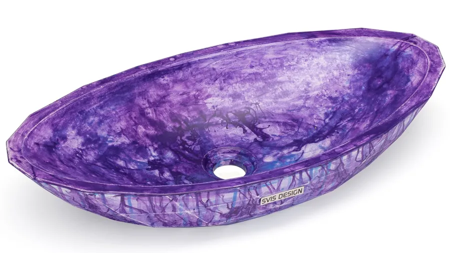 obrazek 2 Nowoczesna umywalka 60 cm DIAMOND BASIC – FANTASIA, fioletowy i niebieski, lakier matowy