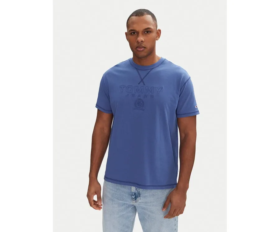 obrazek 1 Tommy Jeans T-Shirt Tonal Crest DM0DM20805 Niebieski Relaxed Fit