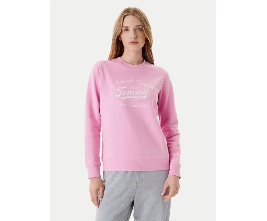 obrazek 1 Tommy Jeans Bluza Essential DW0DW20942 Różowy Regular Fit