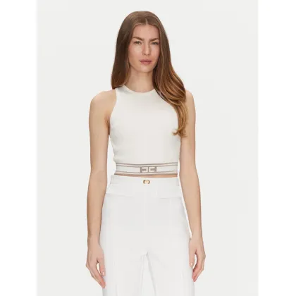 Zdjęcie Elisabetta Franchi Top TK-39S-51E2 Biały Slim Fit