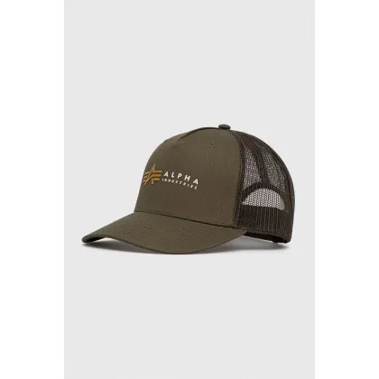 Zdjęcie Alpha Industries czapka kolor zielony z nadrukiem 106901.142-DarkOlive