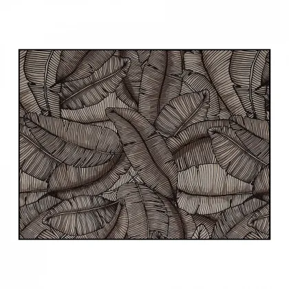 Picture A unique modern carpet with a printed leaf pattern