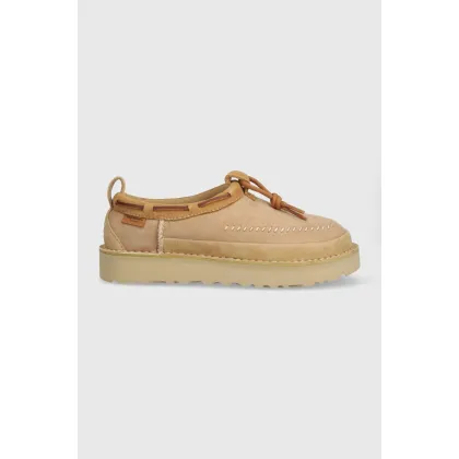 Zdjęcie UGG kapcie zamszowe Tasman Crafted Regenerate kolor beżowy 1152747