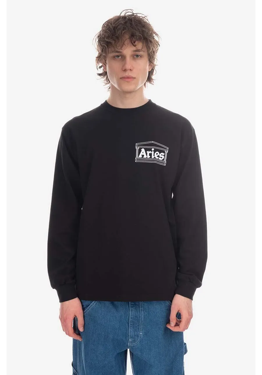 obrazek 1 Aries longsleeve bawełniany Temple LS Tee kolor czarny z nadrukiem AR66600-CZERWONY