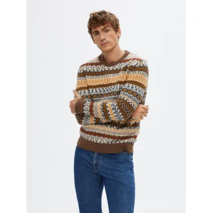 Zdjęcie Selected Homme Sweter 16090839 Brązowy Regular Fit