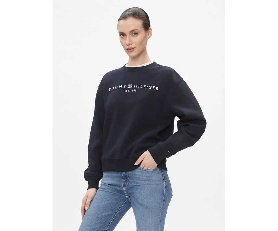 obrazek 1 Tommy Hilfiger Bluza Logo WW0WW39791 Niebieski Regular Fit