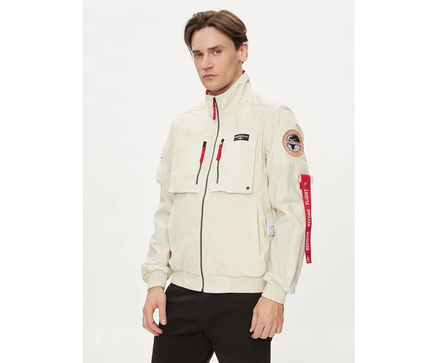 obrazek 1 Aeronautica Militare Kurtka bomber 241AB2152CT3260 Écru Regular Fit