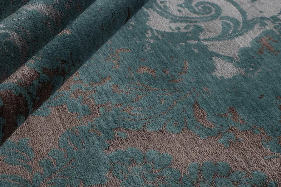 obrazek 4 Prestiżowy zielony ekskluzywny dywan 3D - DAMASK 7084