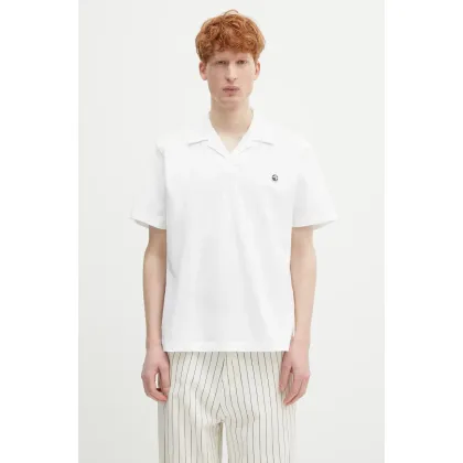 Zdjęcie AMBUSH polo bawełniane Polo Shirt męski kolor biały gładki 12115323