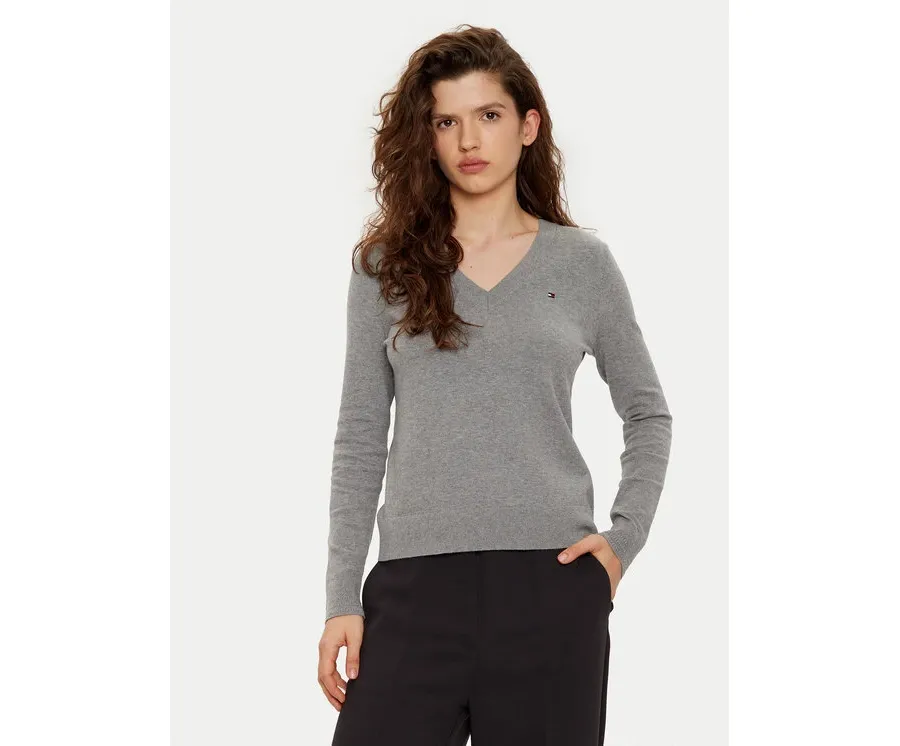 obrazek 1 Tommy Hilfiger Sweter WW0WW40098 Szary Regular Fit
