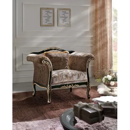 Zdjęcie Luksusowy fotel Bergere do salonu lub gabinetu