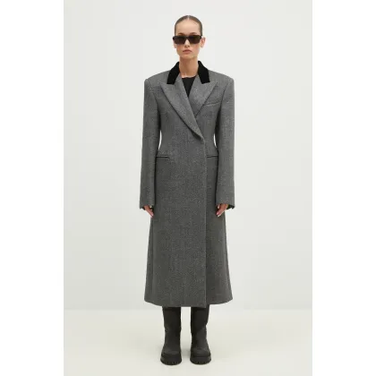 Zdjęcie Sportmax płaszcz wełniany Liuto2 kolor szary przejściowy 2422016053600