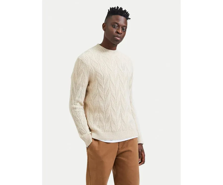 obrazek 1 Selected Homme Sweter 16086686 Beżowy Regular Fit