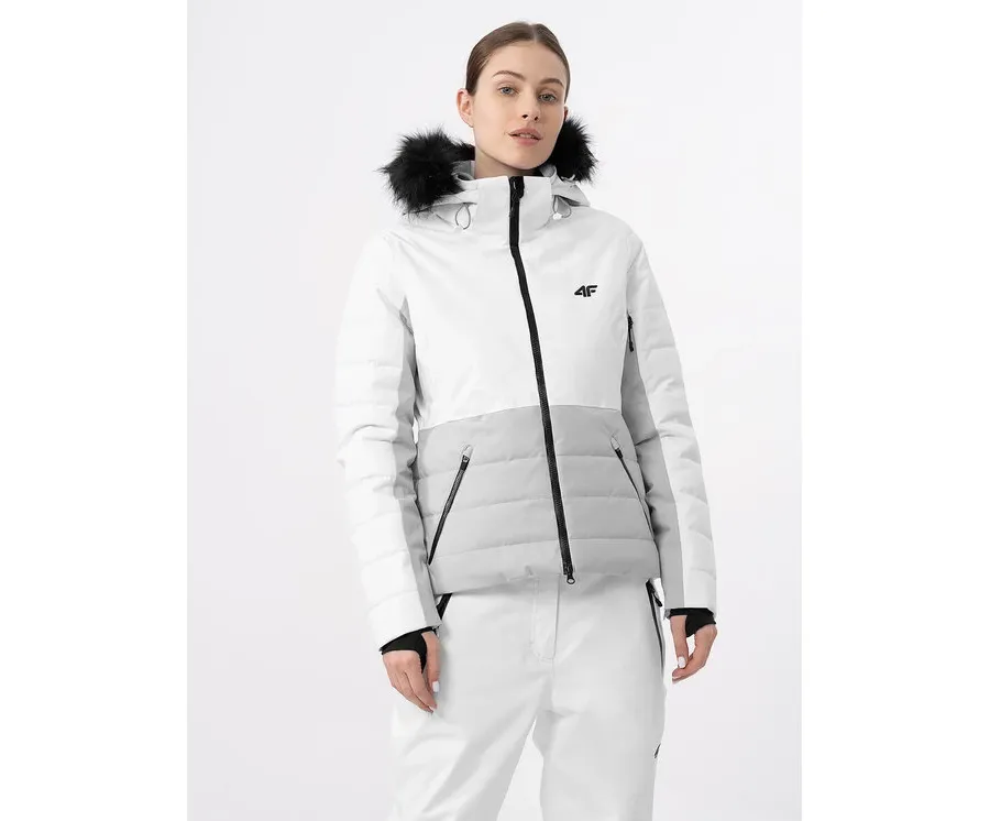 obrazek 1 4F Kurtka narciarska 4FAW23TTJAF337 Szary Slim Fit