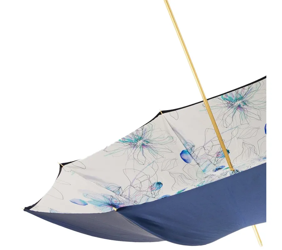 obrazek 5 Piękny stylowy parasol damski w kolorze granatowym z delikatnym motywem ozdobnym - Pasotti